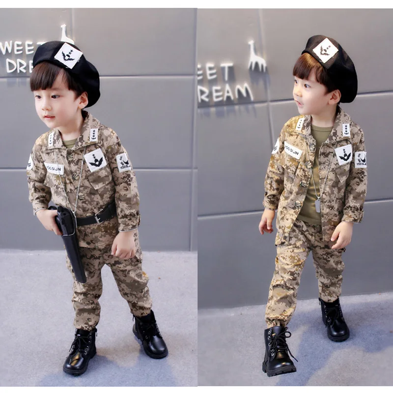 Spring/Summer Children's Camouflage Suit Boys Special Military Training kids girls boy Clothing sets Uniform to school clothes | Детская