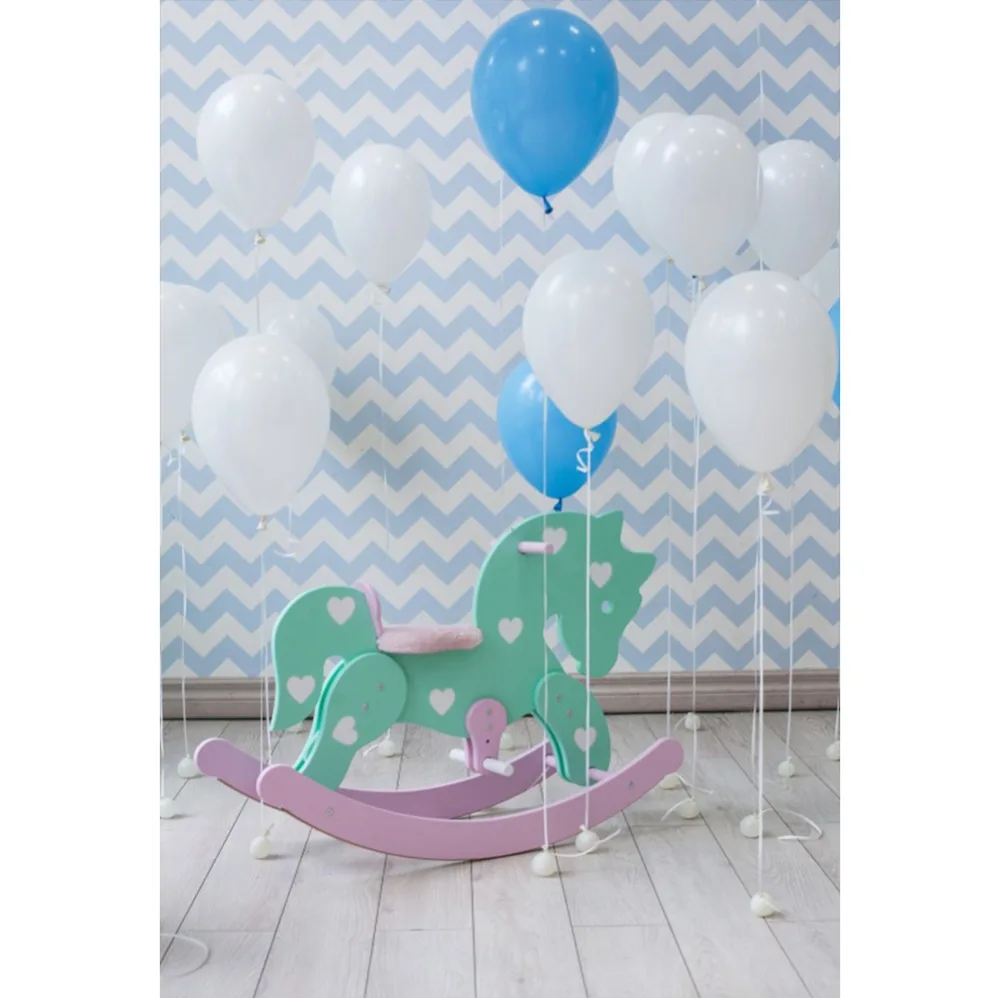 Laeacco Baby Birthday Party Balloons Toys Chevrons Wall Child Portrait Photo Backdrop Photographic Background For Studio | Электроника