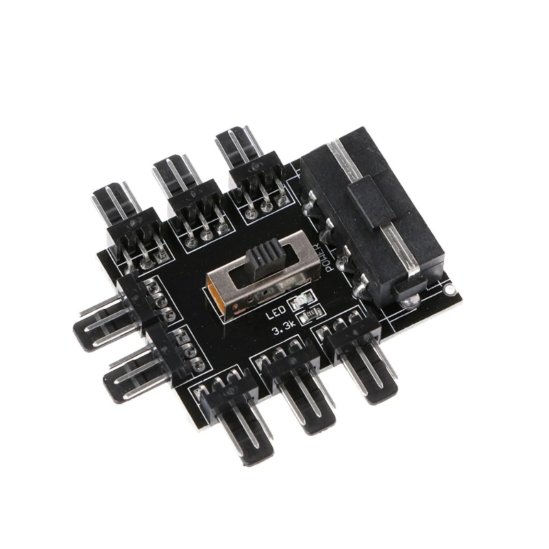 Разветвитель охлаждения ПК IDE Molex 1 8 Way 3 Pin 12 В блок питания адаптер PCB|Кулеры и