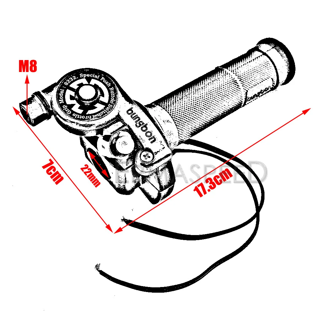 

7/8" 22mm Motocross Hand Grips with Throttle Control Refuel Ignition Kill On-Off Switch Universal for ATV Quad Buggy Dirt Bike