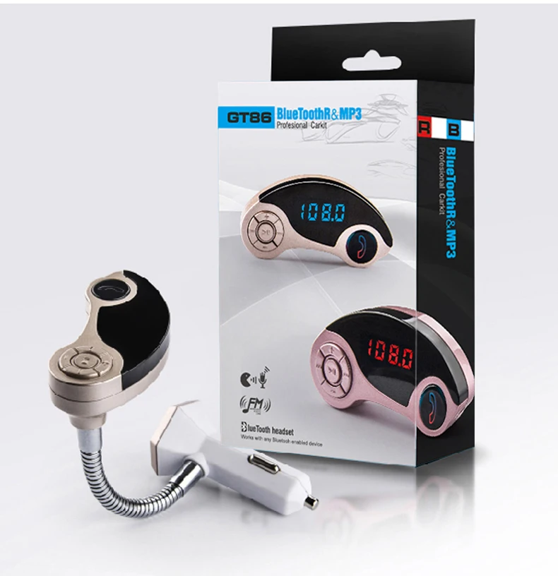 Портативный fm-передатчик Siparnuo автомобильный комплект с двумя USB-портами Bluetooth