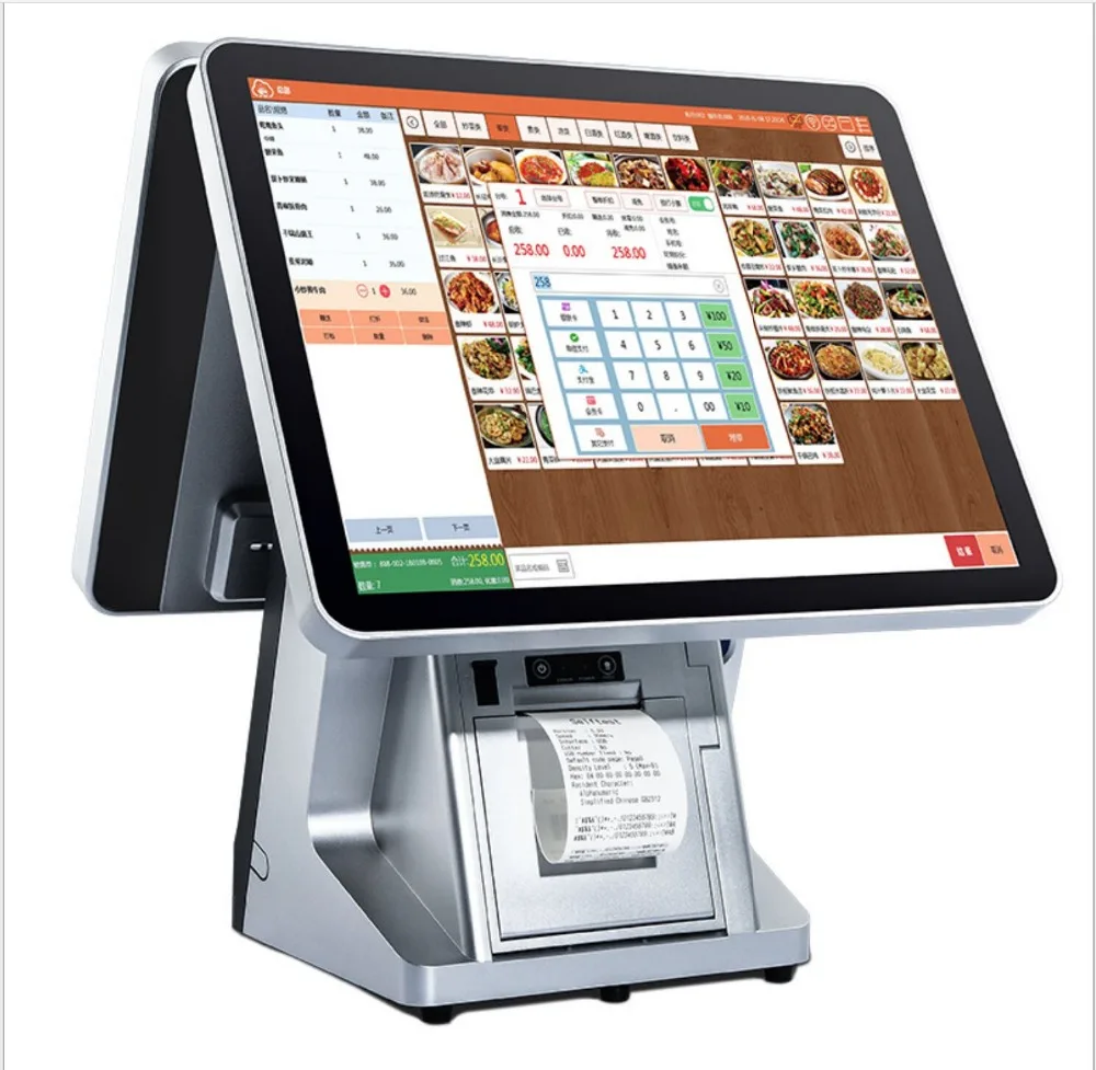 15 дюймовая POS система/двойной сенсорный экран все в одном ультра тонкий|pos system|all in
