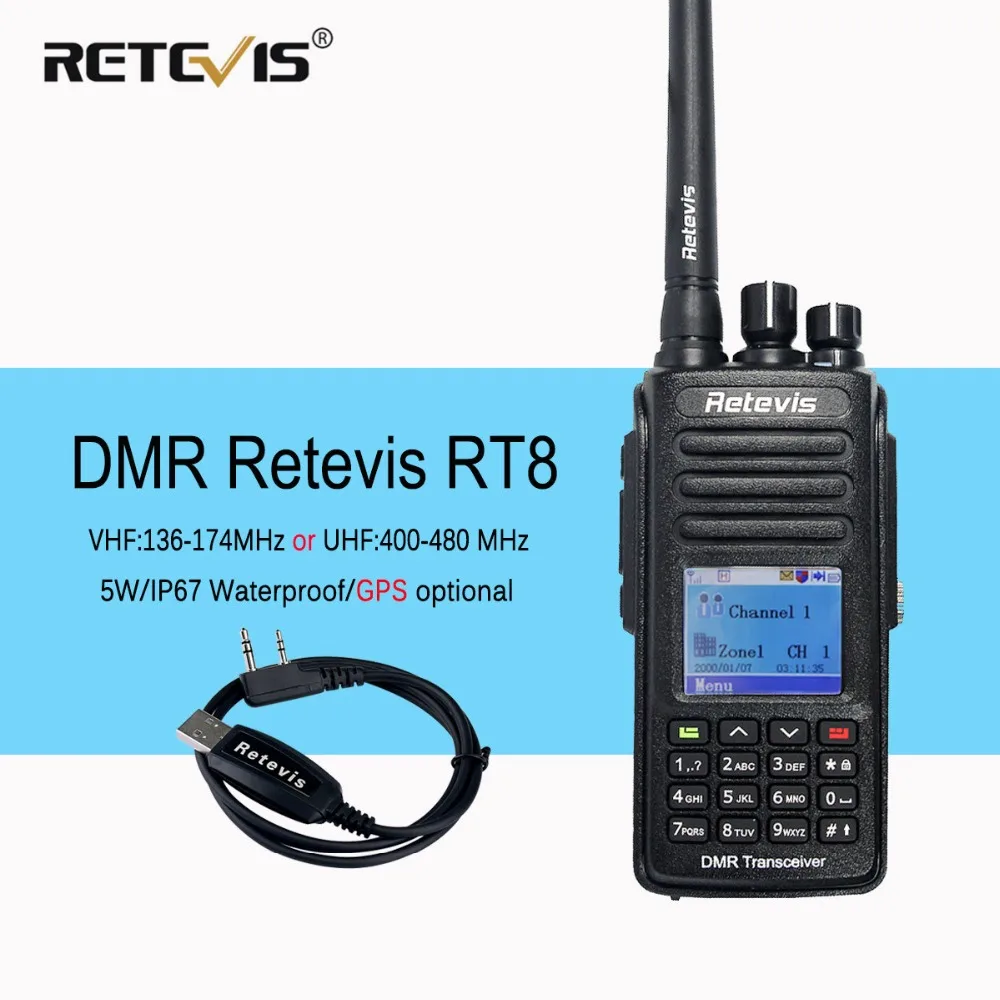 Портативная рация DMR Digital (GPS) Retevis RT8 IP67 водонепроницаемая Двухдиапазонная VHF/UHF 1000CH