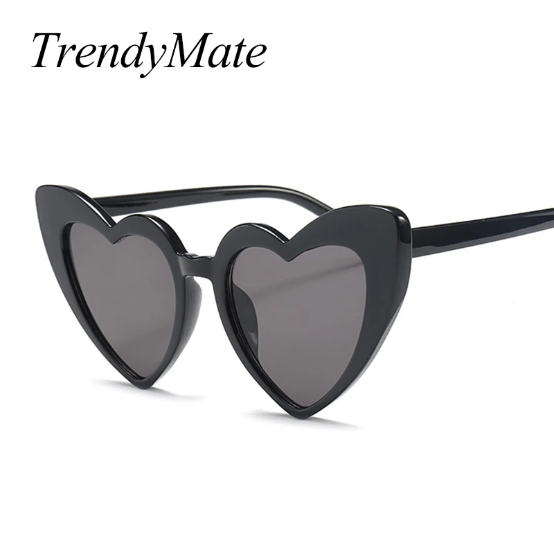 2018 Hot Love Heart Sunglasses Women Cat Eye Vintage Christmas Gift Black Pink Red Shape Sun Glasses for Uv400 1233T |