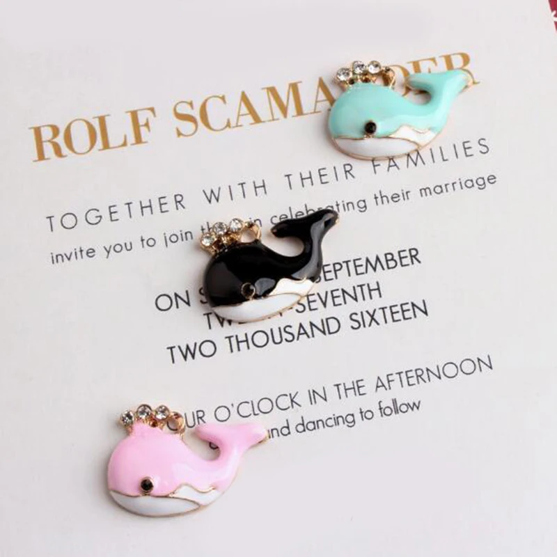 Милые КИТ эмаль подвески 10 шт. для изготовления ювелирных изделий Подвеска из