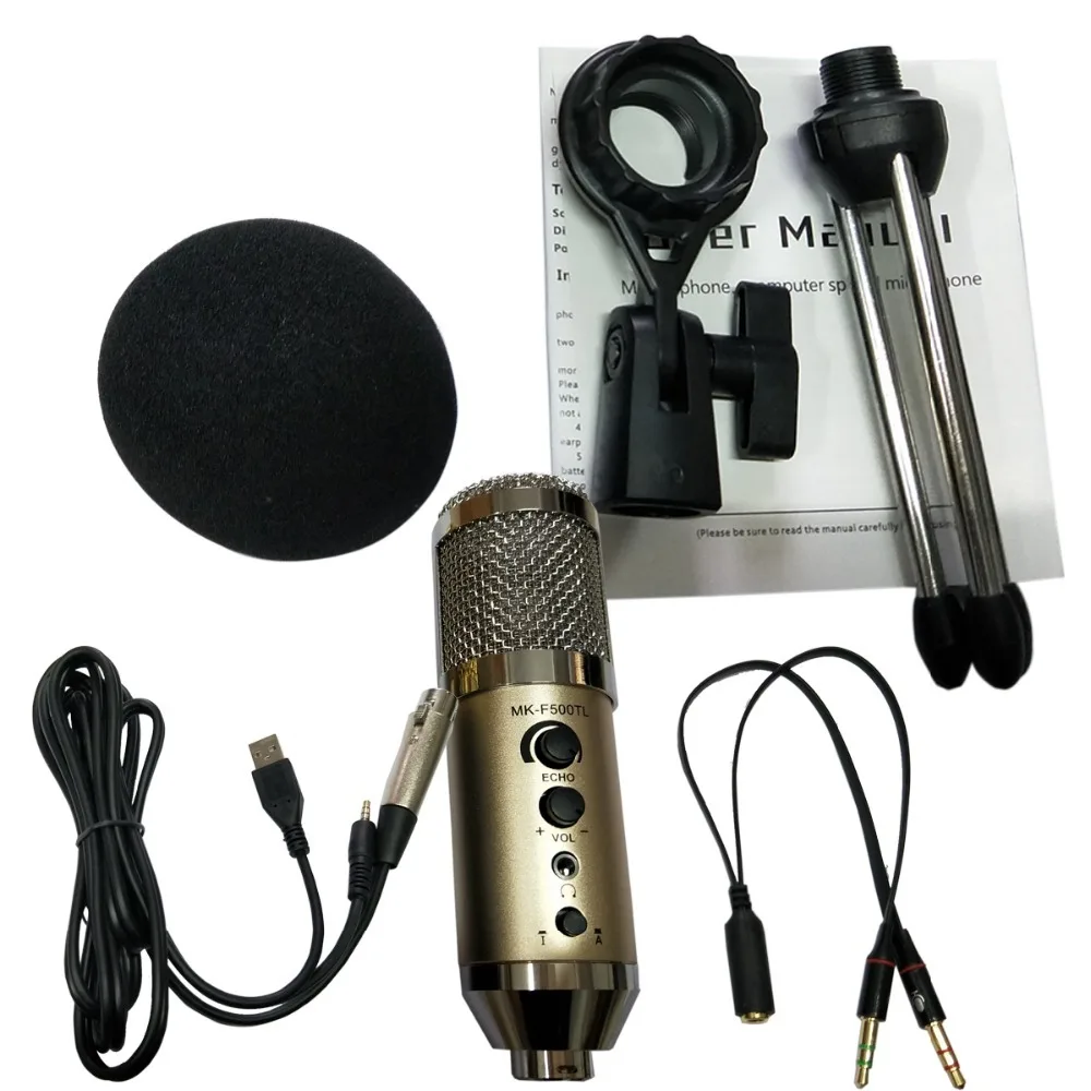 

MK-F500TL Studio Microphone USB Condenser Sound Recording Add Stand free Driver For Mobile Phone Computer Update MK-F200TL