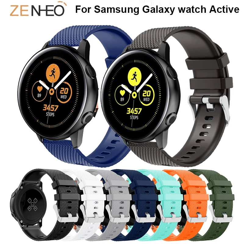 20 мм ремешок для часов силиконовый Samsung Galaxy watch Active band умные ремешки сменные Gear S2