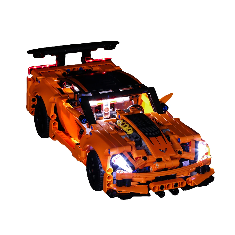 Светодиодный светильник с Lego 42093 строительные блоки Chevrolet ZR1 спортивный