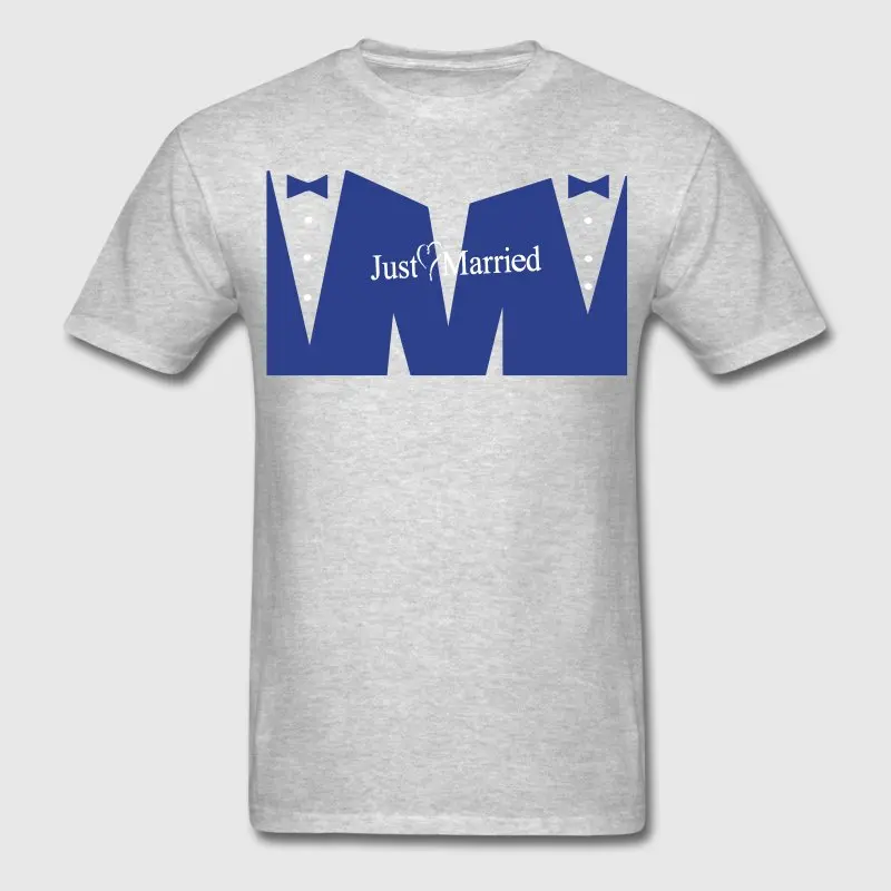 Fitness Tshirt For Men Homme Just Married (Gay Couple) T Shirt Trend Hiphop Camiseta 100% Cotton Comfortable | Мужская одежда