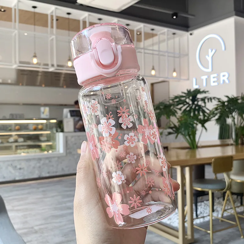 A Детская стеклянная бутылка для воды Botella Cristal Agua Питьевая бутылка для воды Bouteille Verre - Цвет: A