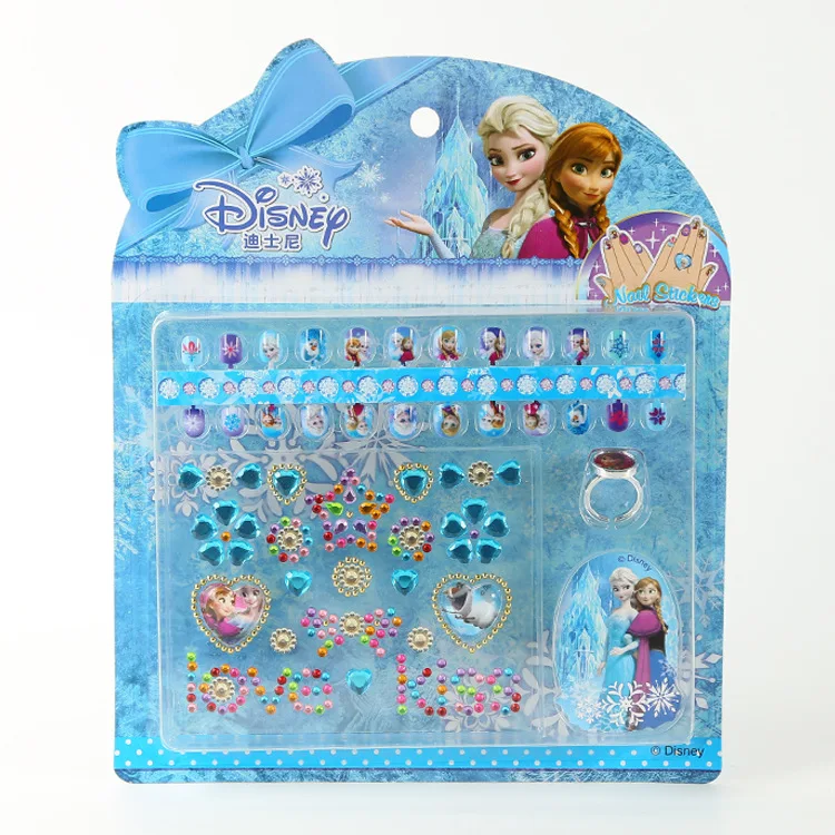 Наклейки для ногтей Disney frozen elsa anna новые белые наклейки девочек в стиле Белоснежки