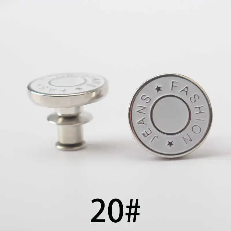 No20 17mm 24 различных 1 шт ноготь-бесплатно ноготь талии кнопки регулируемые джинсы кнопки джинсовые пуговицы одежда металлические мужские и женские брюки съемные - Цвет: No20 17mm
