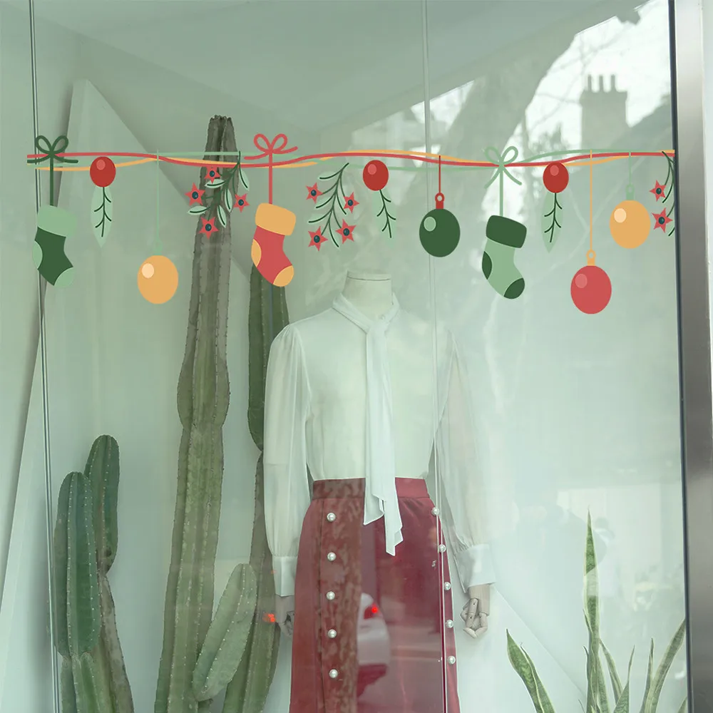 3d Счастливого Рождества наклейки на стену украшение Санта Клаус подарки дерево