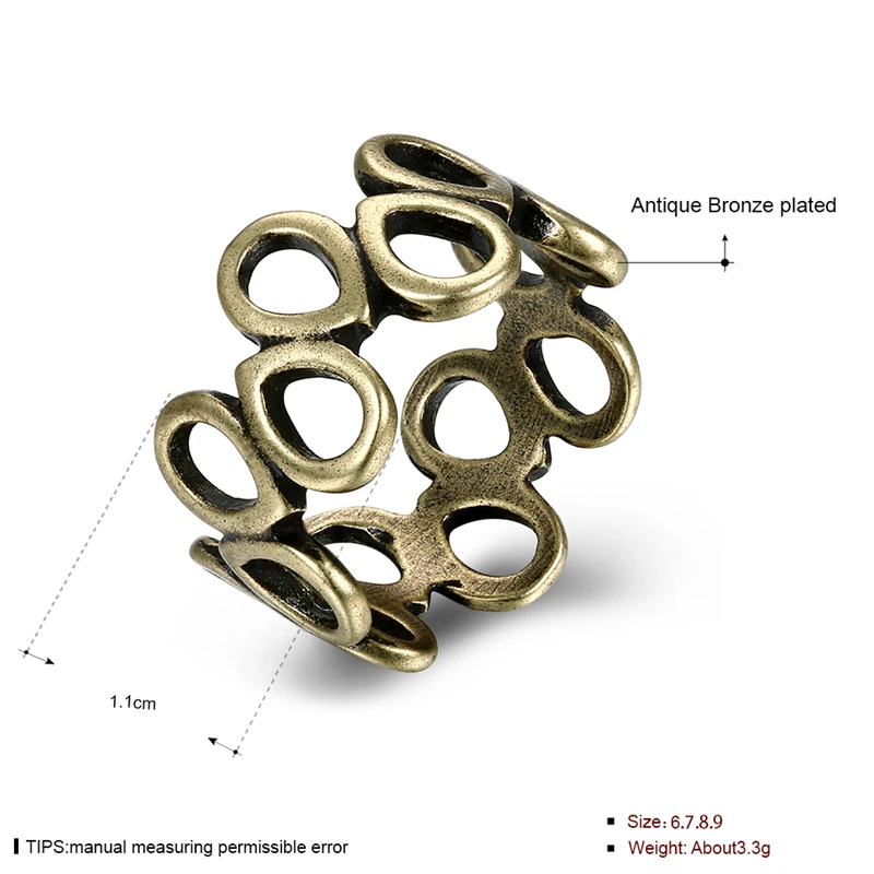 Tiger Totem Free Shipping Antique Bronze Rings men women Vintage punk fashion Hollow round Jewelry finger spinner bague femme | Украшения и
