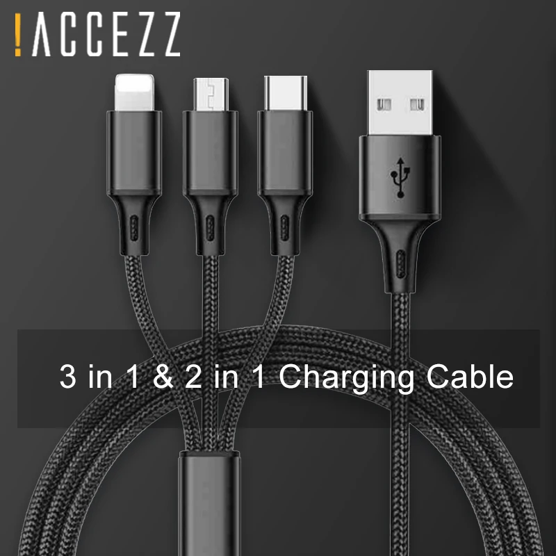 ! USB-кабель ACCEZZ для зарядки iPhone 7 8 Plus X XR XS Max Micro USB Type-C Samsung S8 S9 Xiaomi | Мобильные