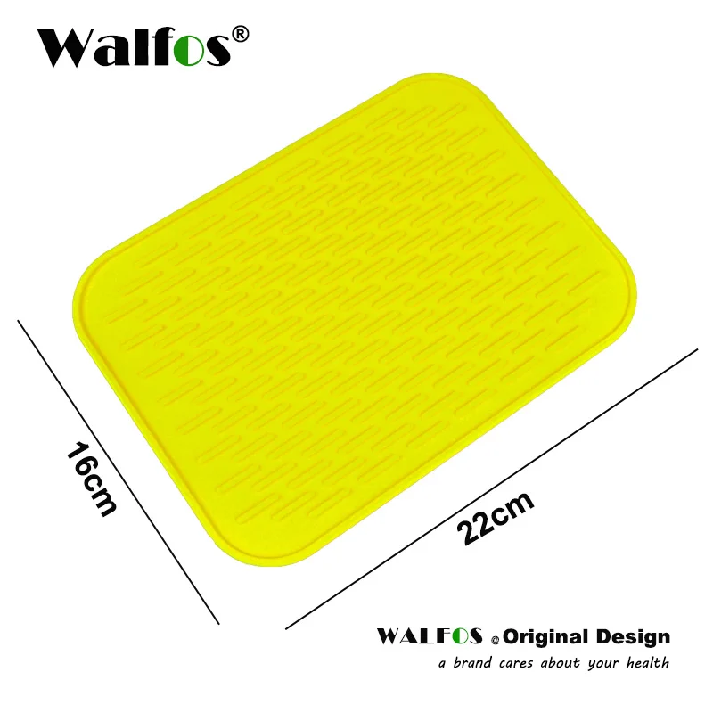 yellow 22x16cm WALFOS пищевой Многофункциональный силиконовый подстаканник нескользящий Силиконовый термостойкий Коврик подстилка Подставка под горшок держатель - Цвет: yellow 22x16cm