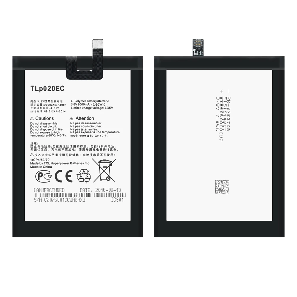 Высокое качество TLp020EC литий полимерный аккумулятор для Alcatel One Touch POP UP LTE Dual SIM 6044D