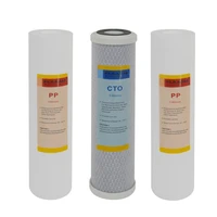 3 stage drinking water filtration replacement filter sets 3 filters with sediment pp 1um coconut carbon block sediment pp 5um
