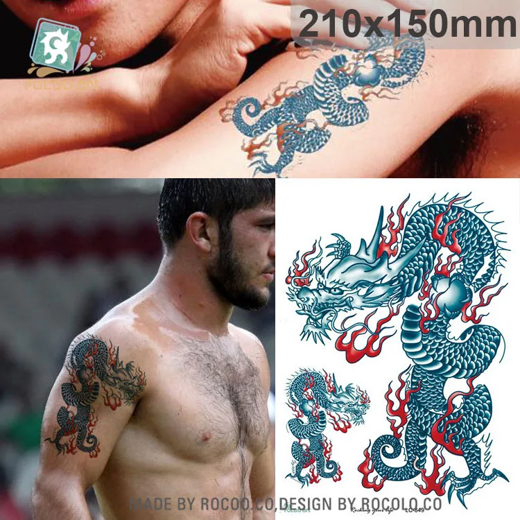 

Body Art waterproof temporary tatoo for men and women Domineering dragon arm pattern large arm flash tattoo sticker LC2849