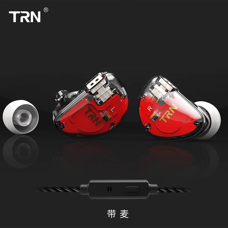 Clear with mic TRN V30 2BA+ 1DD гибридные наушники в ухо IEM HIFI DJ Monito спортивные наушники ушные наушники гарнитура 2Pin DetachableTRN V80/IM1 ZS10/AS10 - Цвет: Clear with mic