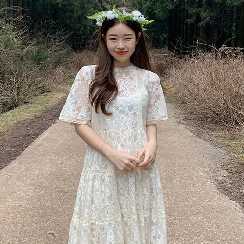 WHITNEY WANG 2019 летнее модное уличная винтажное стильное кружевное платье женское