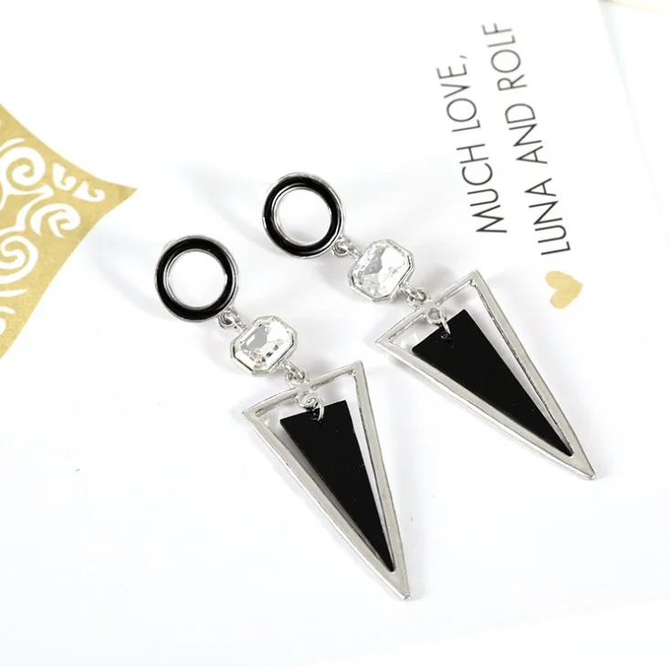 Fashion statement earrings 2018 triangle Geometric For Women Hanging Dangle Earrings Black Drop Earing modern Jewelry | Украшения и