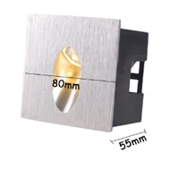 silver 80mm square Алюминиевый Современный короткий светодиодный светильник для лестниц AC85-265V 3 Вт Настенный лестничный фон встраиваемые лестничные ступенчатые светильники - Цвет абажура: silver 80mm square