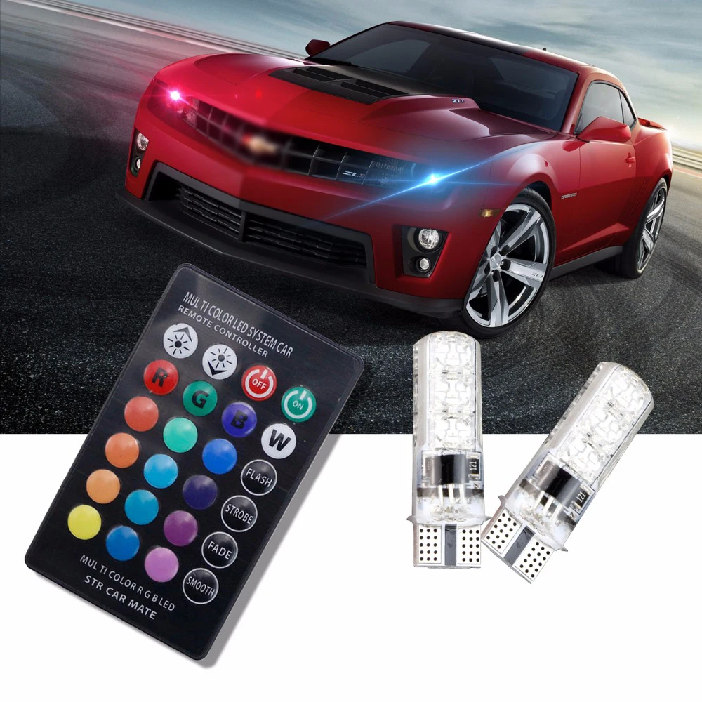 4 шт. автомобисветильник светодиодсветодиодный лампы GEETANS T10 W5W 5050 SMD 12 в RGB|rgb interior