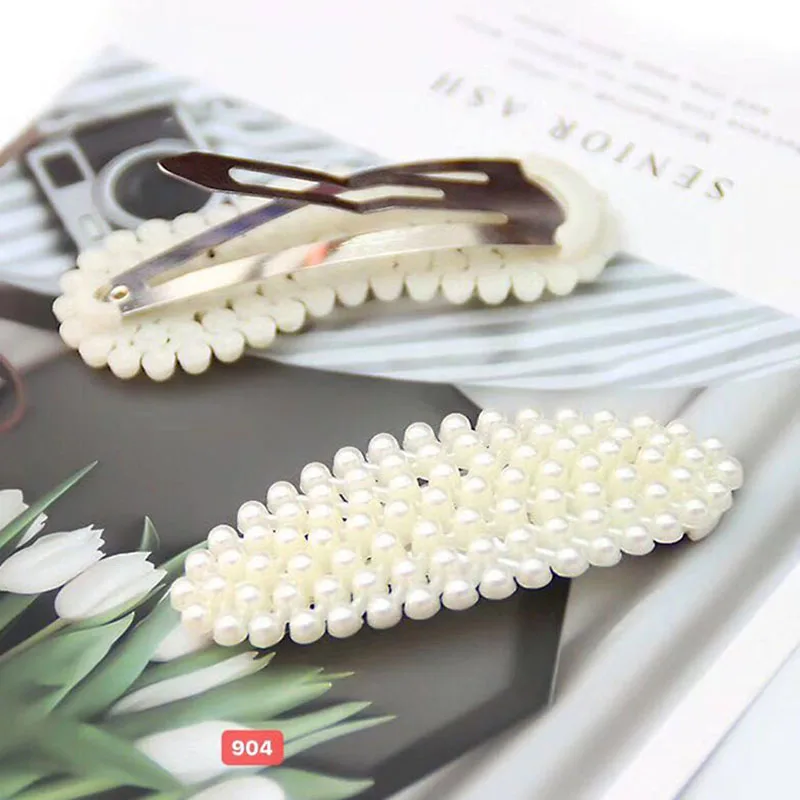 2PCS Pearl Hairpins Hairgrip Hair Clips for Women Barrettes Her Accessories Women Girls Fashion Hair Styling toka - Цвет: 904