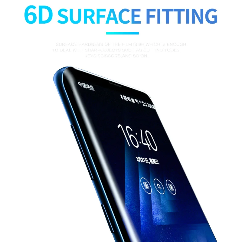 Защитная пленка для экрана Auckly Tempred 6D изогнутая круглая samsung Galaxy S8/S9/S8 Plus/S9