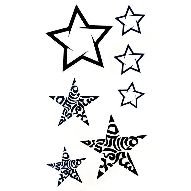 Тату наклейка Временная водостойкая со звездами 20 шт.|tatuagem temporaria|tattoo stickerwaterproof