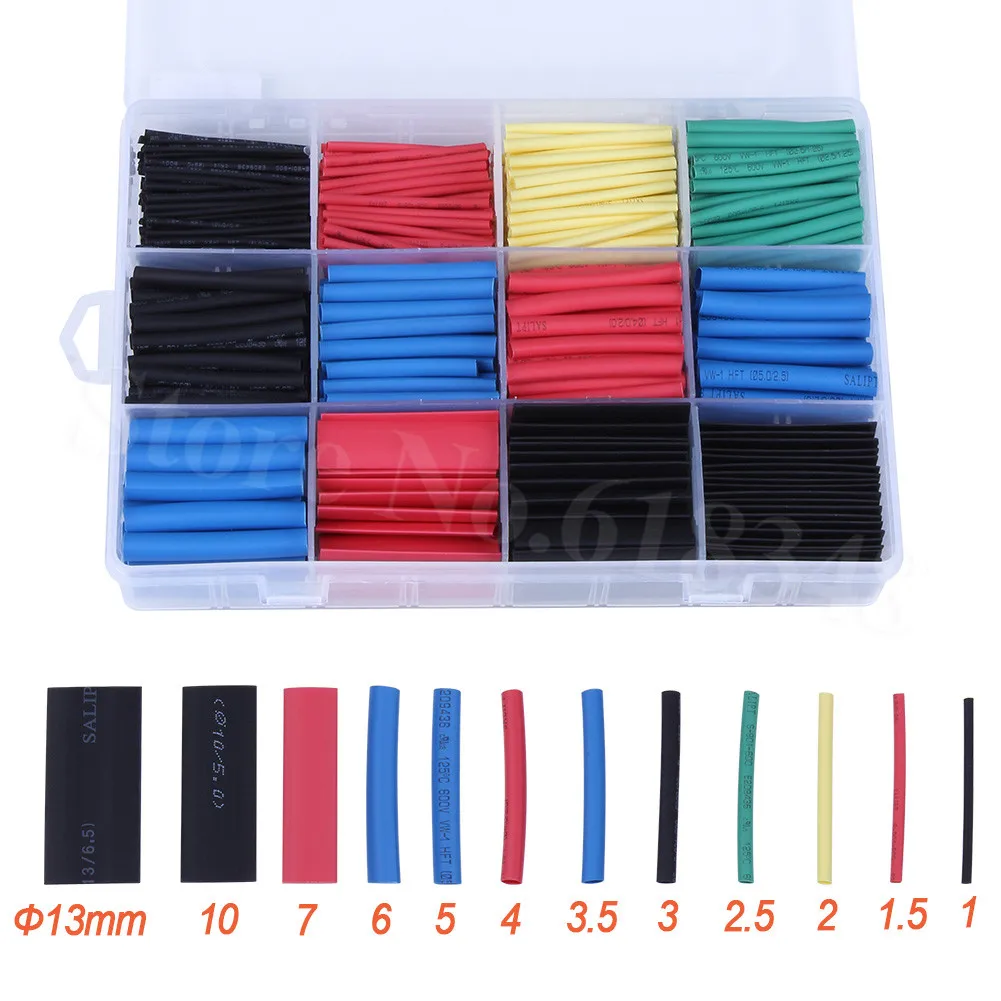 

560p 12 Sizes Polyolefin Heat Shrink Tube 2:1 for RC Car Model Airplane Boat XT30 XT60 XT90 EC2 EC3 EC5 Connectors T Deans Plugs