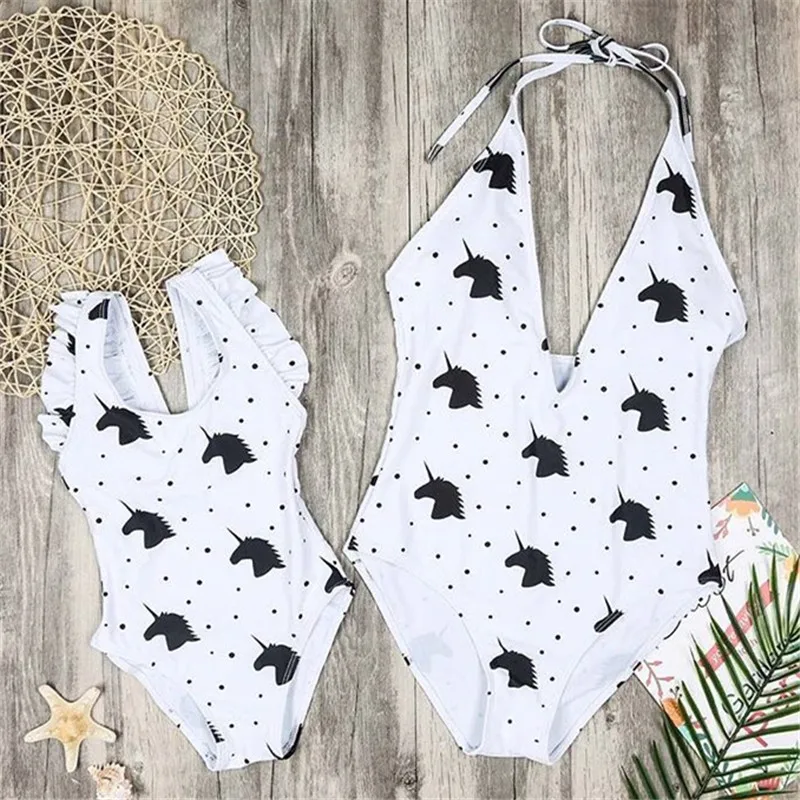 2018 г. Новое поступление Летний милый костюм для плавания мамы и дочки купальный