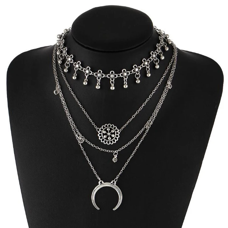 Ретро цветок тибетское серебряное многослойное искусственное 2017 популярное