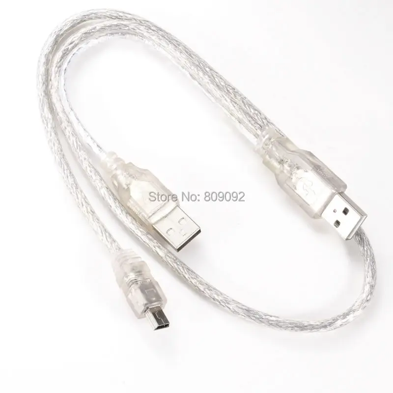 Кабель питания со штекером USB на штекер + 5 контактный кабель хоста OTG Mini для