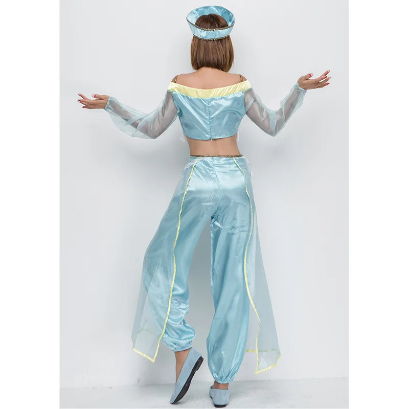 Adult Aladdin's Lamp Jasmine Princess Costumes Cosplay For Woman Halloween Party Belly Dance Dress Indian Costume | Тематическая