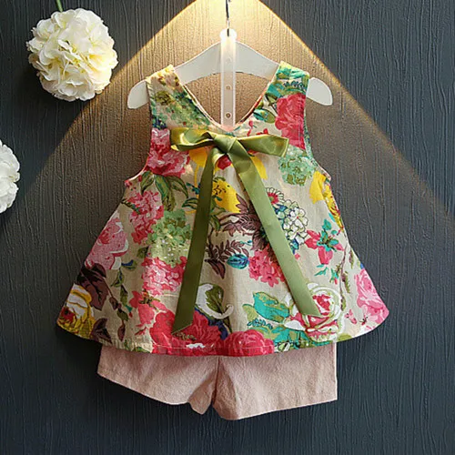 

Розничная продажа, 2018 одежда для маленьких девочек, летние комплекты одежды для девочек, детская одежда, рубашки с цветочным рисунком для де...