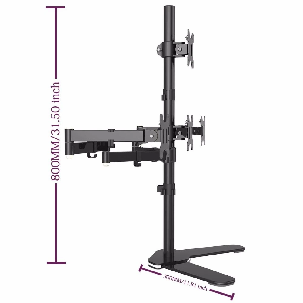 Quad Arm lcd светодиодный сверхмощный монитор Стенд кронштейн, монтируемый в стол 3+ 1 подставка/вмещает четыре экрана до 2" ML6864