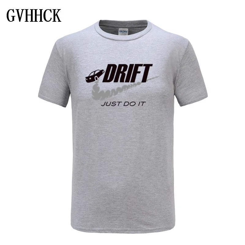 Повседневное Футболка Мужчины автомобиль drift just do it печати топы смешно с коротким