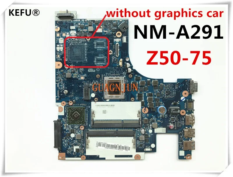 Высококачественная материнская плата KEFU для ноутбука Lenovo Z50-75 ACLU7/ACLU8 NM-A291 с