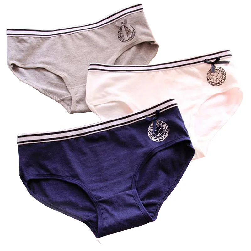 ZAVACE 5pcs/lot New cotton underwear women comfortable waist watch bow pattern sexy briefs women's panties Lingerie |