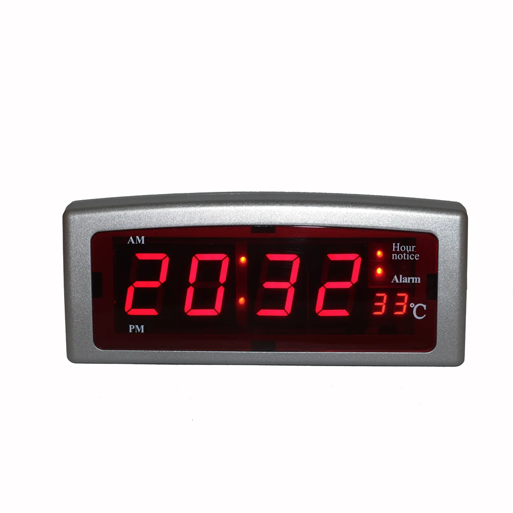 Digital Watch Tabletop Desk Clock With Temperature Display Multiple Alarms And Hourly Chime Function