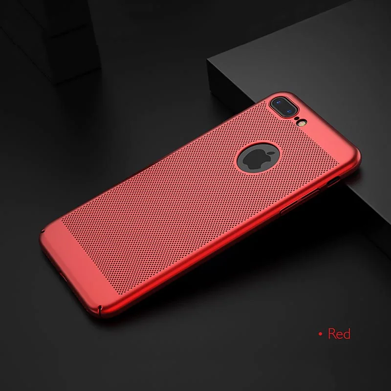 Red Чехол для iPhone XS, XR MAX, XR, 7, 8 Plus, 6, 6S Plus, 5, 5S, SE, Жесткий ПК, для телефона, противоударный, нескользящий, ультра тонкий, чехол, отвод тепла - Цвет: Red