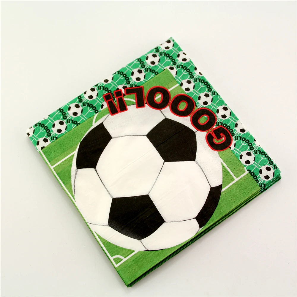Печатные Футбол футбол Бумага салфетки вечерние принадлежности для событий и