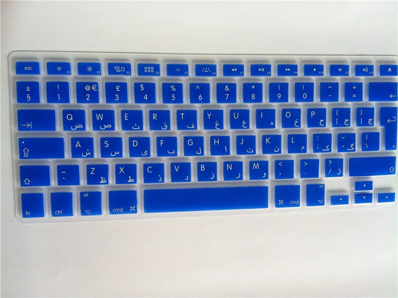 Прозрачный силиконовый чехол для клавиатуры с английской раскладкой Macbook Air pro