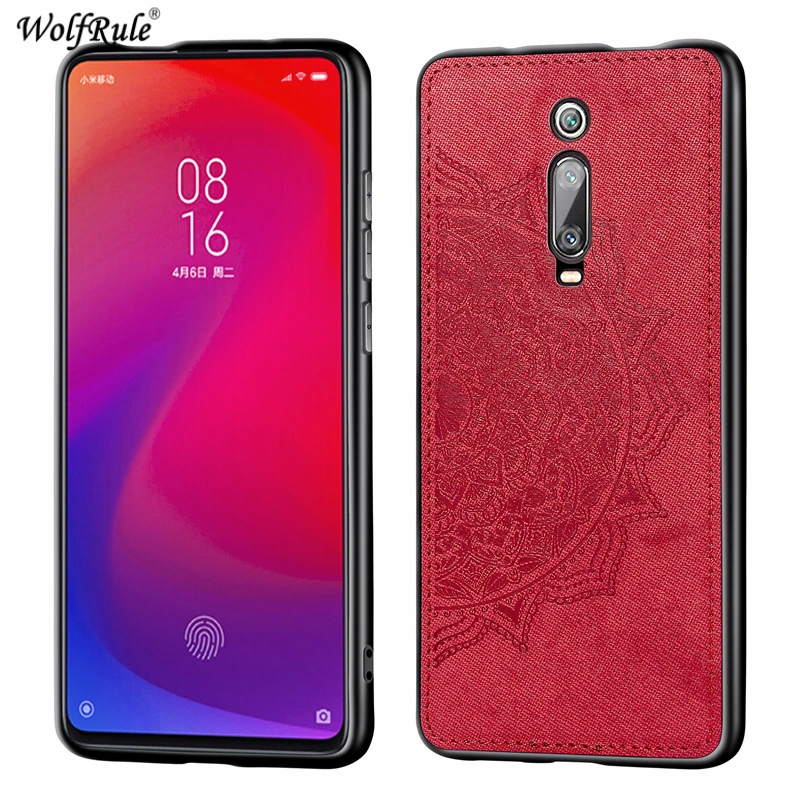 Red Чехол wolfrule для Xiaomi mi 9 T, чехол на магните, модный, тканевый, противоударный, хлопковый, тканевый чехол для телефона для Xiaomi mi 9 T, чехол для mi 9T mi 9T - Цвет: Red