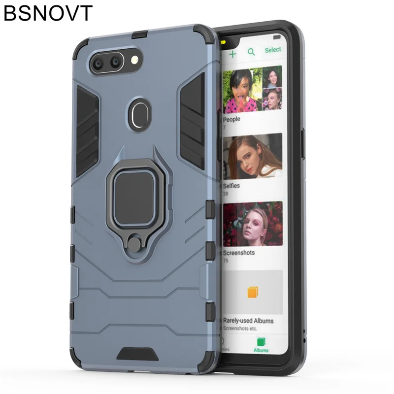 BSNOVT OPPO R15 Shockproof Cover Finger Ring Magnetic Holder Soft TPU Back Case For Phone Bumper 6.28&quot |