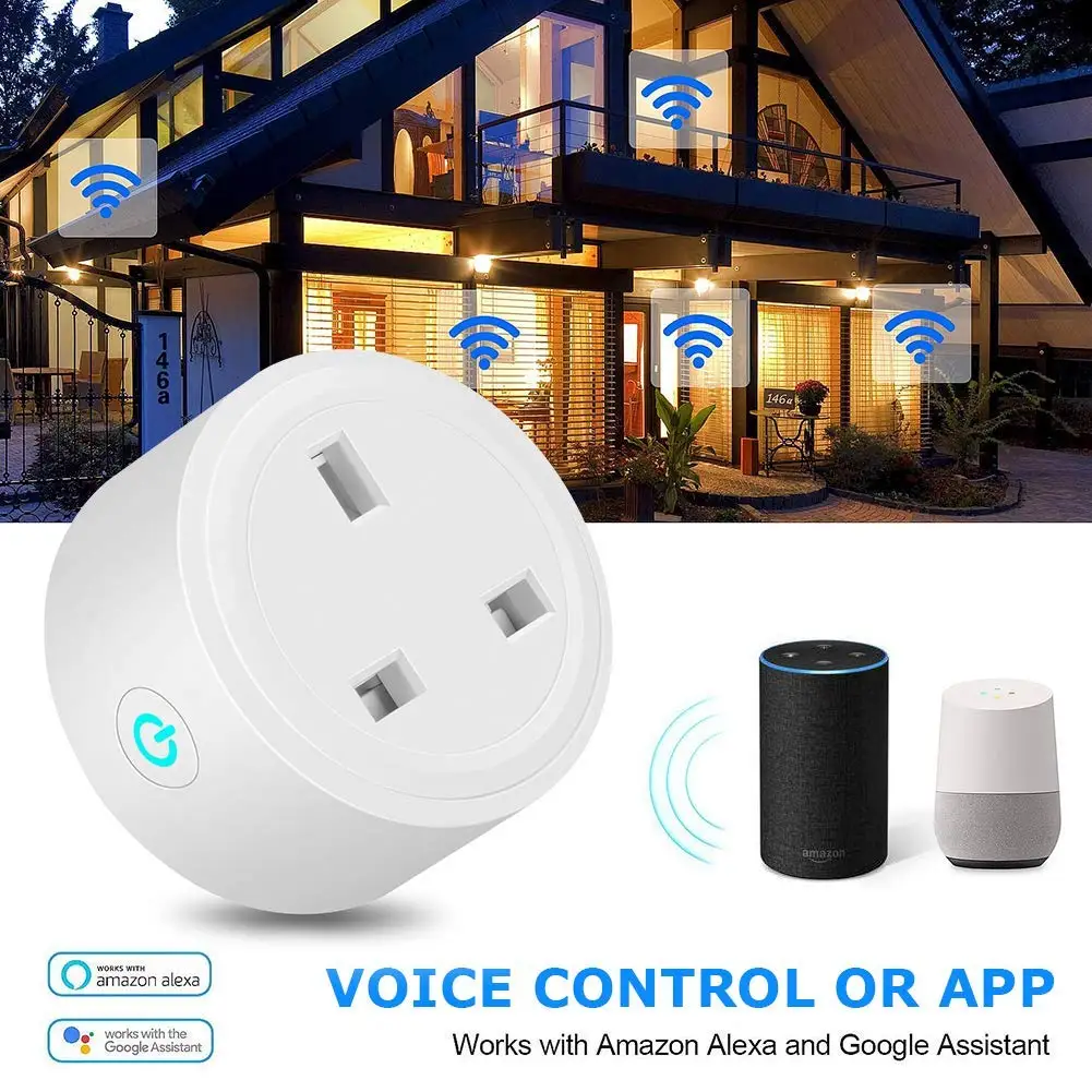 Wi-Fi умная розетка мини Великобритания Plug Мощность энергии мониторинга сроки переключатель Управление Outlet Alexa Google IFTTT г