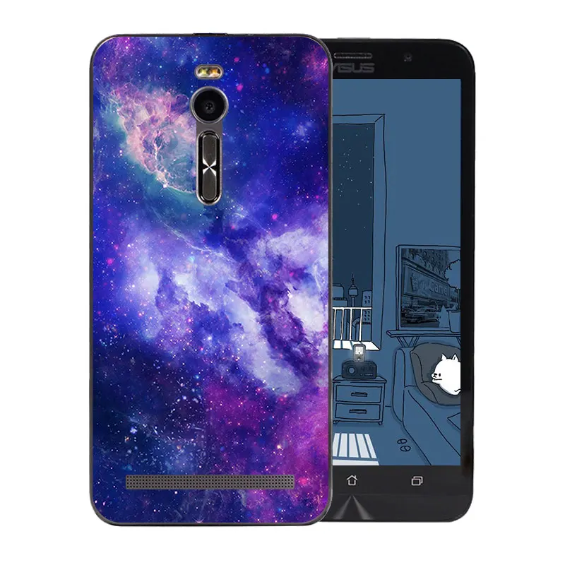 Чехол для Asus Zenfone 2 ZE551ML Мягкая силиконовая задняя крышка с узором Marb чехол 5 &quotдля