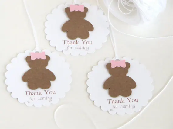 Custom bear Благодарим Вас за помощь Подарочные бирки для детского душа сувенирные